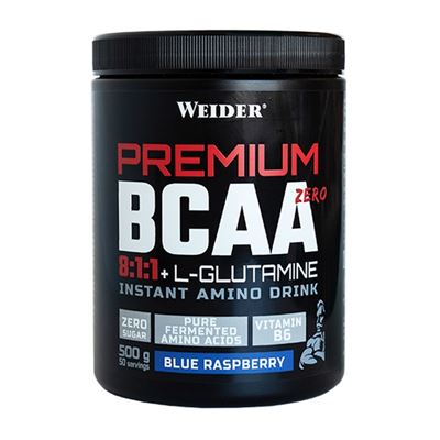 Weider - Premium Bcaa Zero 8:1:1 + L-glutamina 500 Gr - Con Vitamina B6 - Sabor Frambuesa Azul