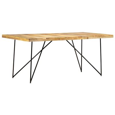 Mesa de comedor vidaXL madera maciza de mango natural y negro 180x90x76 cm