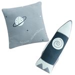 Set de 2 cojines decorativos Pekebaby Space Adventure Blanco algodón