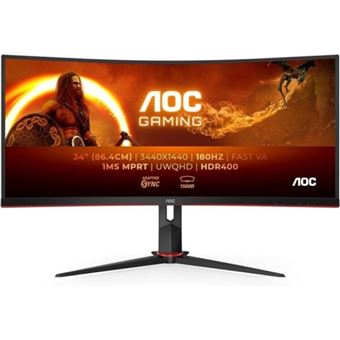 Monitor LED 34" AOC CU34G2XP/BK VA UltraWide QHD 180Hz Curvo Negro G - 1