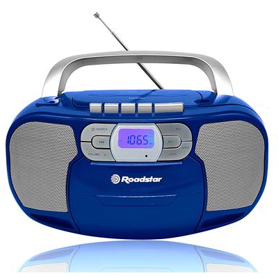Radio Cd Portátil Cassette, Roadstar Rcr-4635ump/bl , Radio Digital Pll Fm, Reproductor Cd-mp3, Usb, Azul