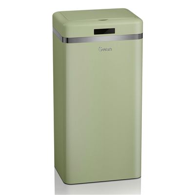 Cubo Basura Retro Vintage Swan Swka4500gn Metálico Capacidad 45l Verde