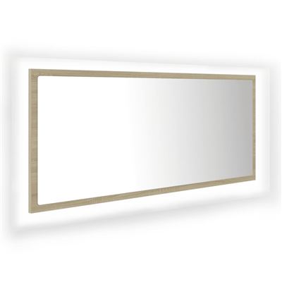 Vidaxl Marrón Espejo De Baño Con Led Aglomerado Roble Sonoma 100X8,5X37cm