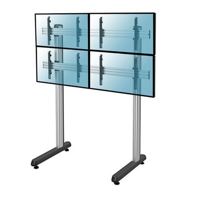 Soporte De Suelo Kimex 031-2410k1 Para 4 Pantallas 45""-55"" , Altura 240 Cm