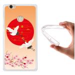 Funda Huawei Honor Note 8 Silicona Gel Flexible WoowCase Arte Japonés Pájaro - Transparente