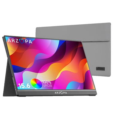 Arzopa Monitor Portátil A1 Gamut Portátil 15.6"" 1920 × 1080P Led Ips Fhd Usb-C + Bolsa De Almacenamiento