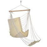 Hamaca silla con reposapiés lona de algodón beige HI