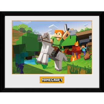 Fotografía enmarcada Minecraft Ataque de los Zombies 30x40 cm