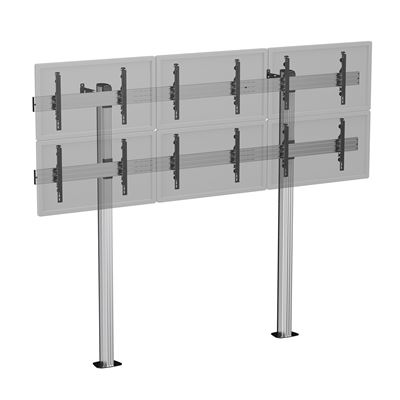 Soporte De Suelo Atornillable Kimex 031-2602k3 - Para 6 Pantallas 50''-55'' - Altura 240cm
