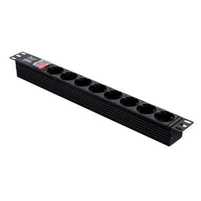 Aiten Data Regleta 8 Tomas Schuko para Armario Rack 19" 1U con Interruptor On/Off y Tapa de Seguridad - Imagen 3