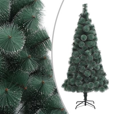 Árbol de Navidad artificial vidaXL con soporte verde PET 210 cm