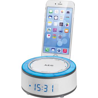 Aeg Radio Despertador con Iluminación Ambiental y Sonidos de Naturaleza mrc 4151 Blanco