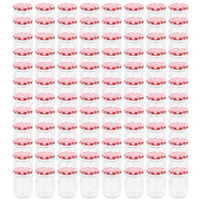 Tarros De Mermelada Vidaxl De Vidrio Tapa Blanca Y Roja 96 Unidades 230 Ml