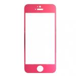 iPhone 5/5 c / protector S 5 templó el vidrio pantalla del METAL rojo/rosa