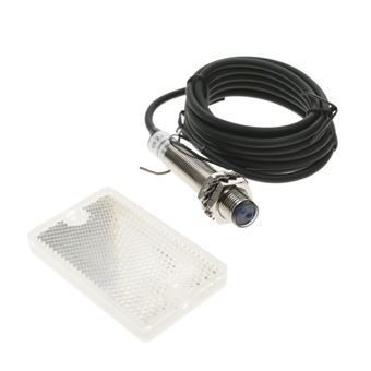 Sensor interruptor célula fotoeléctrica BeMatik PNP NO 10-36VDC M12 1m reflector
