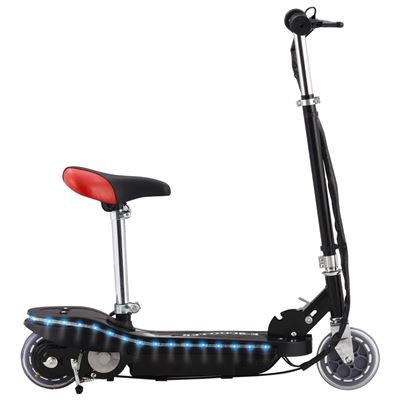 Patinete Eléctrico Con Asiento Y Led 120 W Negro, Vidaxl