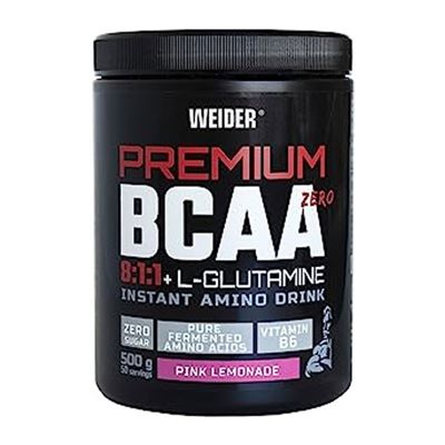 Weider - Premium Bcaa Zero 8:1:1 + L-glutamina 500 Gr - Con Vitamina B6 - Sabor Pink Lemonade
