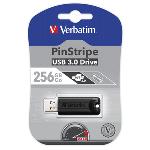 Verbatim PinStripe 256GB 256GB USB 3.0 Negro unidad flash USB - Memoria USB