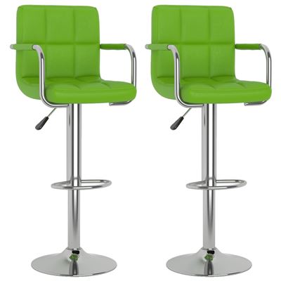 Vidaxl Verde Taburetes De Cocina 2 Unidades Cuero Sintético 14,5Kg