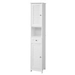 Mueble columna de baño Armario para baño alto SoBuy FRG236-W 2 puertas y 1 cajón