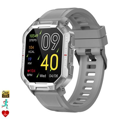 Smartwatch Dam Nx3 Modos Deportivos Monitor Cardiaco De Tensión Y De O2 Batería De 410 Mah Gris