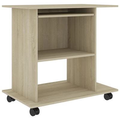 Vidaxl Marrón Mesa De Ordenador Aglomerado Roble Sonoma 80X50x75cm