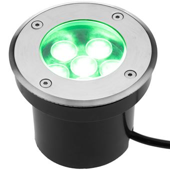 foco led bematik de suelo de 6w 120mm con luz de color verde