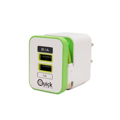 Quick Media - Qmswcg Interior Verde, Color Blanco Cargador de Dispositivo Móvil