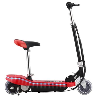 Patinete Eléctrico Con Asiento Y Led 120 W Rojo, Vidaxl