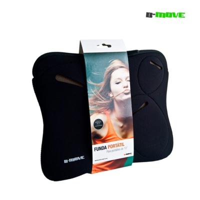 Funda Portátil 10''Neopreno+Bolsillos Negro/Marrón