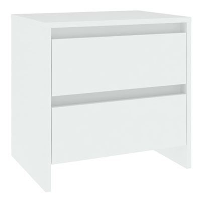 Vidaxl Blanco Mesita De Noche Madera Contrachapada 45X34,5X44,5Cm