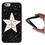 Funda iPhone 6 6S, WoowCase Funda Silicona Gel Flexible Estrellas Frase - I Love You To The Moon And Back, Carcasa Case - Negro