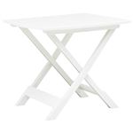 Mesa de jardín plegable vidaXL de plástico blanco 79x72x70cm