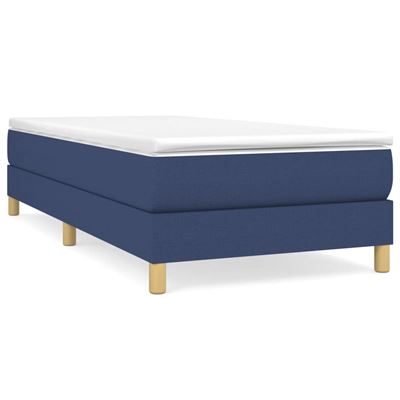 Vidaxl Azul Estructura De Cama Box Spring Tela 100X200cm
