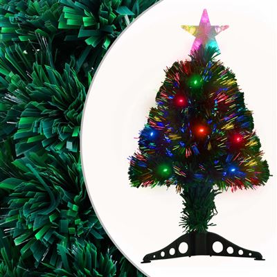 Árbol de Navidad artificial vidaXL con soporte/LED 64 cm fibra óptica