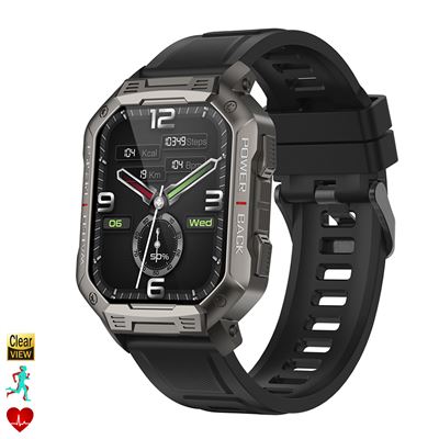 Smartwatch Dam Nx3 Modos Deportivos Monitor Cardiaco De Tensión Y De O2 Batería De 410 Mah Negro