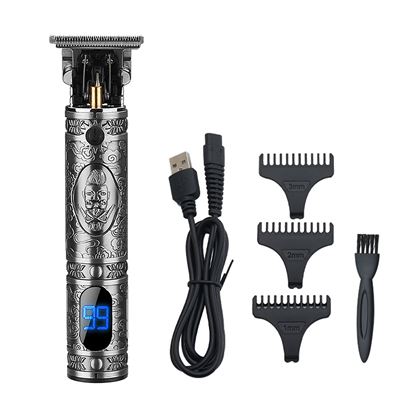 Recortador Perfilador V Para Pelo Y Barba Jm-700al. Batería Recargable Plata