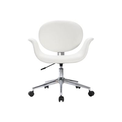 Silla de oficina giratoria de cuero sintético vidaXL blanco