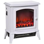 Chimenea eléctrica portátil 1000/2000W Homcom 36.5x24x41.5 cm blanco