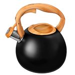 Smile Mcn15c Tetera con silbato hervidor de agua retro todo tipo cocinas 3 l acero inoxidable mango imitación madera tacto diseño vintage