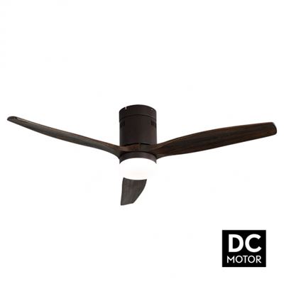 Ventilador De Techo Fabrilamp Led Aguilón Regulable Con Mando A Distancia 20w 3cct 2450lm Ip20 Marrón