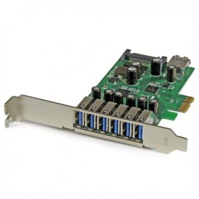 Startech.com - Adaptador Tarjeta Pci Express De 7 Puertos Usb 3.0 Con Perfil Bajo O Completo
