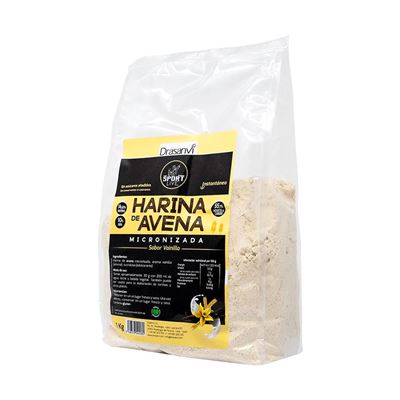 Drasanvi - Harina De Avena Sport Live 1 Kg - Harina De Avena - Sabor Vainilla