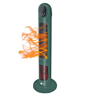 Calefactor Torre Efecto Llama Calor Cerámico Con Mando Y Bajo Consumo