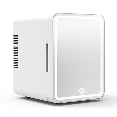 Refrigerador De Belleza Dam Mini Nevera Para Maquillaje Portátil De 6 Litros Iluminación Espejo Led Blanco