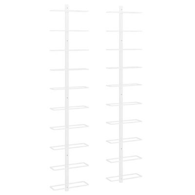 Botellero De Pared Para 10 Botellas 2 Unidades Vidaxl Metal Blanco