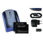 2 Baterìas + Cargador (USB/Coche/Corriente) NP-FM500H para Sony (?, Alpha) DSLR-A200, A300, A350