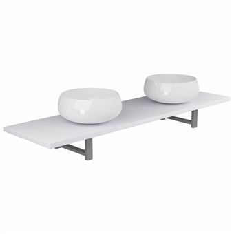 Conjunto vidaXL de muebles de baño de tres piezas cerámica blanco