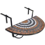 Mesa Colgante Mosaico Semicircular Terracota Y Blanco