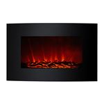 Chimenea Eléctrica 2000 W Kekai Montana 66x15x52 cm con Simulación de Fuego de Pared Negra